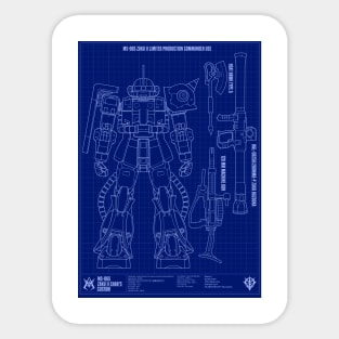 Zaku II Blueprint Sticker